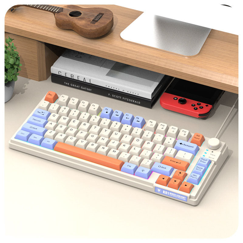 K81 gaming wired keyboard MDA ball cap three tone luminous desktop laptop