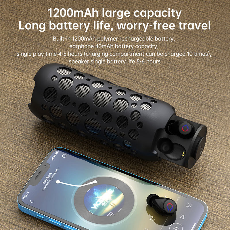 Speaker 2 In 1 Speaker With Headset Bluetooth Speaker With Headset Mini Portable Outdoor Speaker With Headset Sport Headset