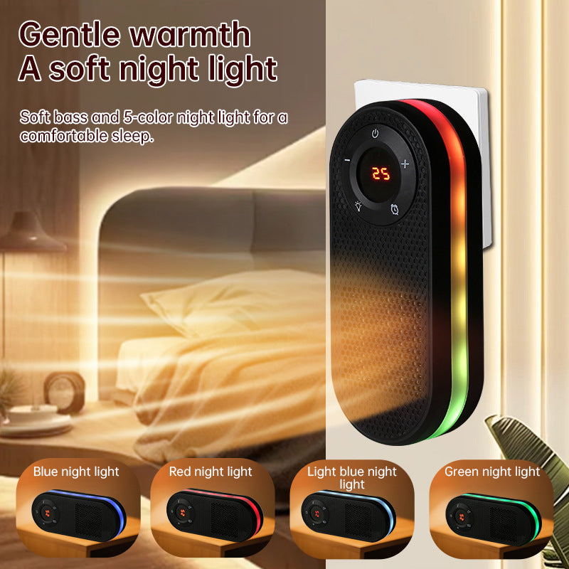 Wall-Mounted Space Heater with Night Light, Fast Heating & Overheat Protection for Desk, Bedroom, Office