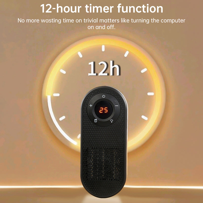 Wall-Mounted Space Heater with Night Light, Fast Heating & Overheat Protection for Desk, Bedroom, Office