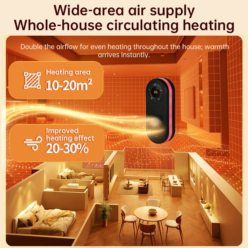 Wall-Mounted Space Heater with Night Light, Fast Heating & Overheat Protection for Desk, Bedroom, Office